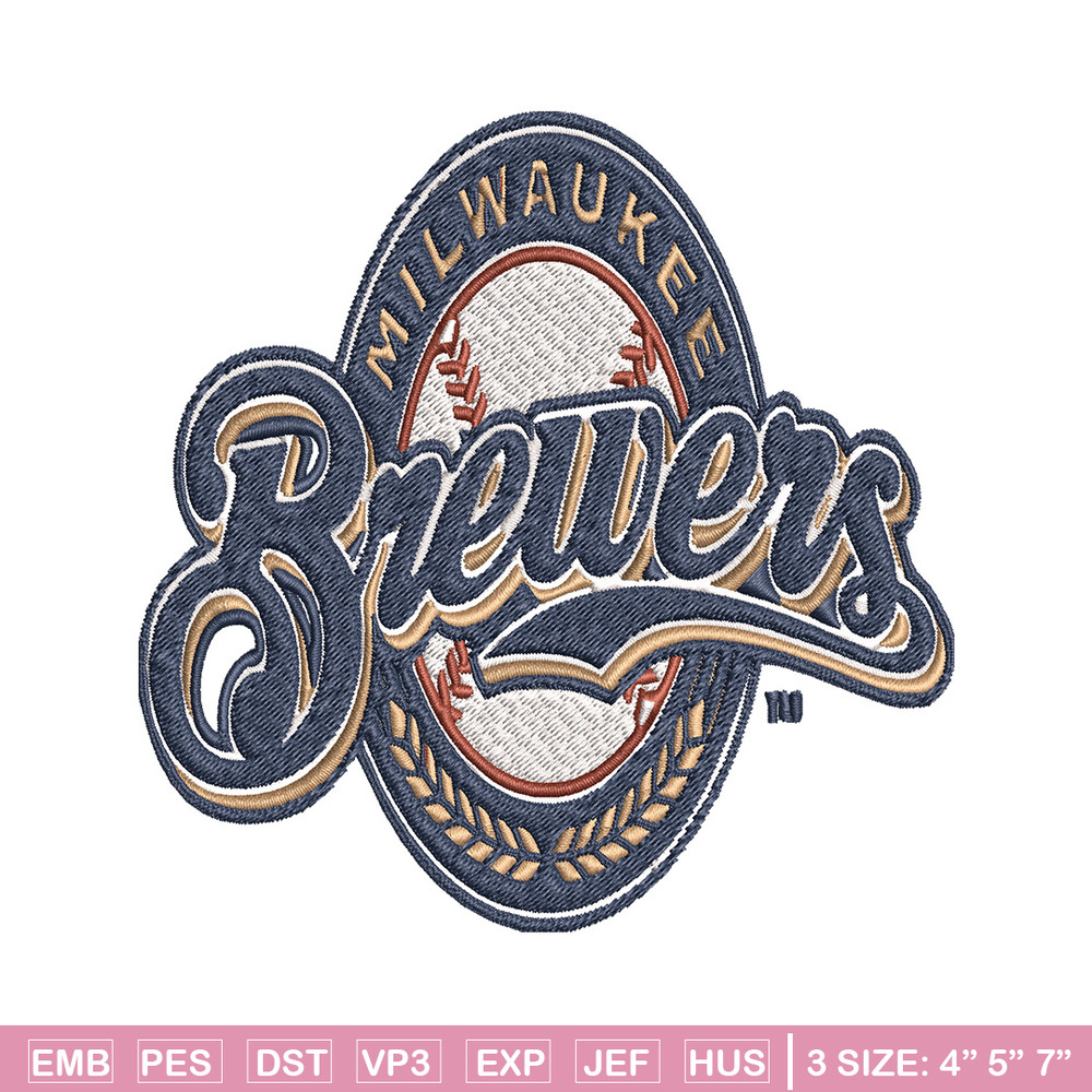 Milwaukee Brewers Embroidery Design, Logo Embroidery, MLB Embroidery, Embroidery File, Logo shirt, Digital download.jpg