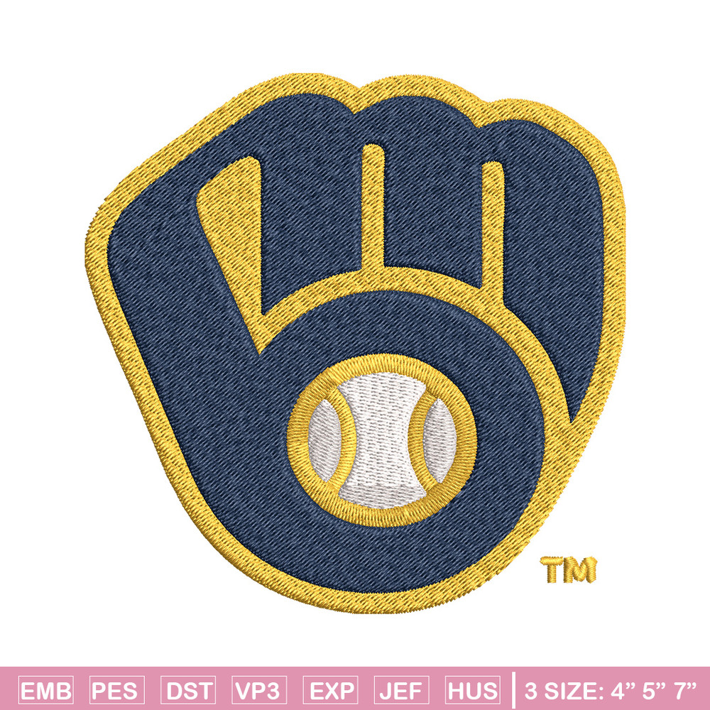 Milwaukee Brewers logo Embroidery, MLB Embroidery, Sport embroidery, Logo Embroidery, MLB Embroidery design.jpg