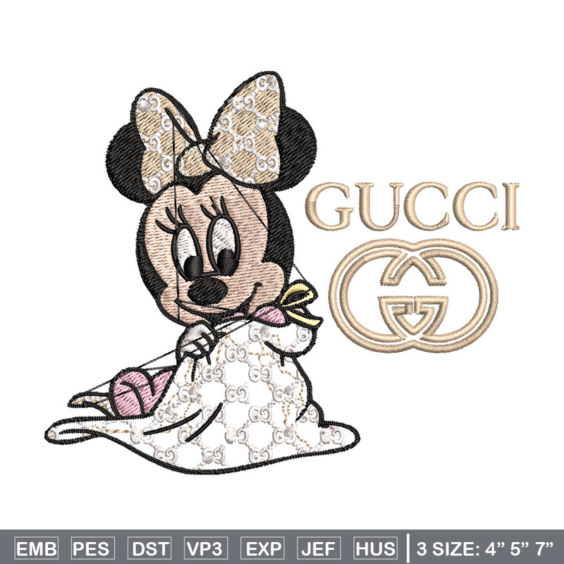 Minnie baby Embroidery Design, Gucci Embroidery, Embroidery File, Logo shirt, Sport Embroidery, Digital download.jpg