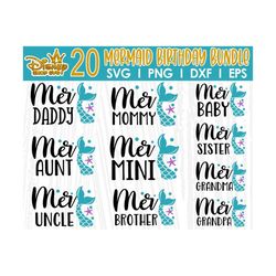 mermaid birthday svg, family mermaid birthday svg, bundle mermaid birthday svg, mermaid svg,  mermaid birthday svg,  mermaid, birthday svg