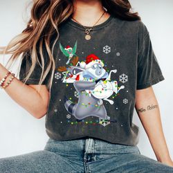 disney pocahontas meeko, flit and percy christmas lights tshirt, meeko pocahontas xmas shirt, disneyland holiday christm