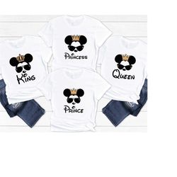disney mickey and minnie royal shirt, disney king queen prince princess shirt sweatshirt hoodie, disney matching shirt,