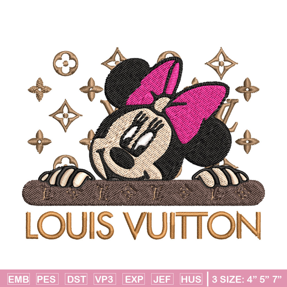 Minnie head lv Embroidery Design, Lv Embroidery, Embroidery File, Brand Embroidery, Logo shirt, Digital download.jpg