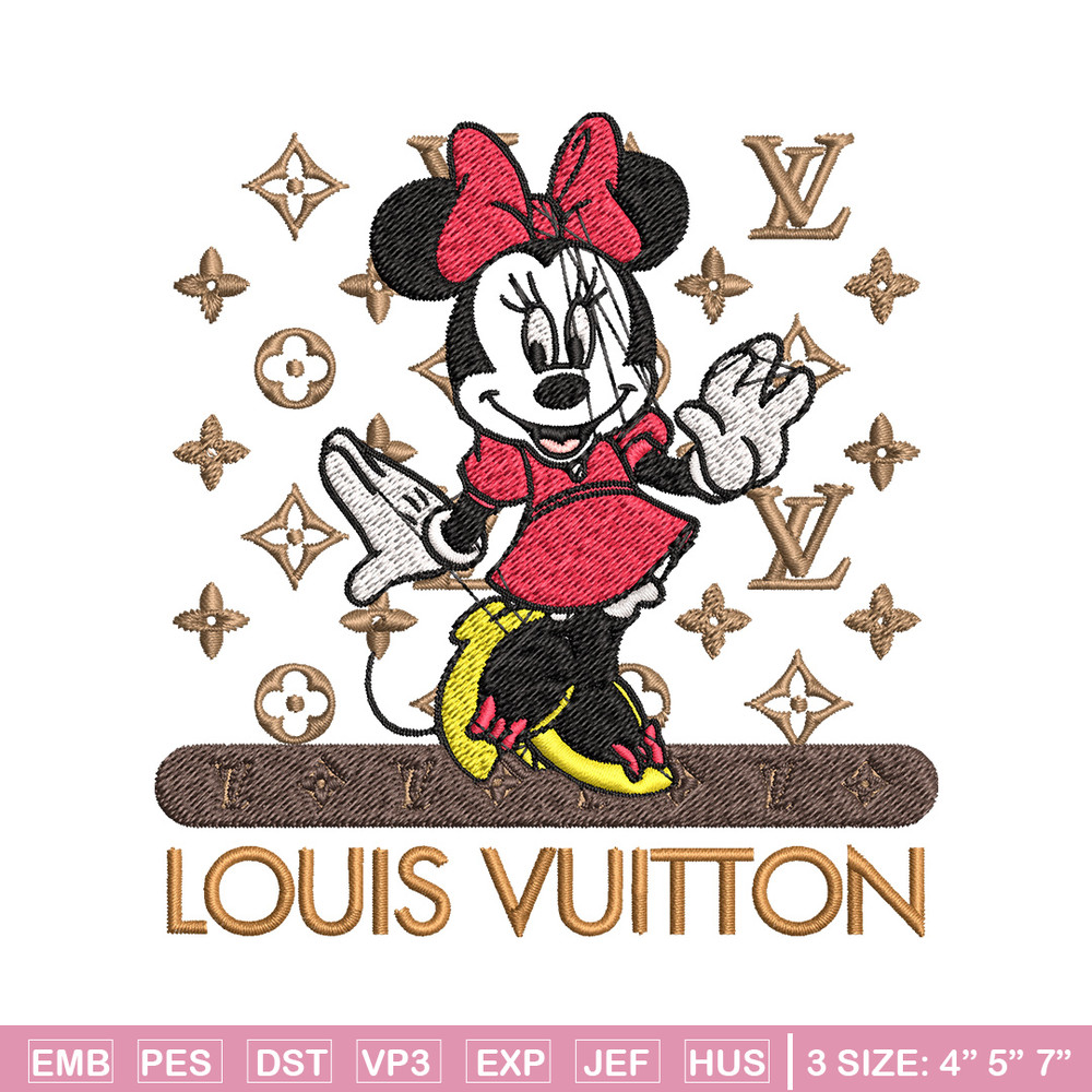 Minnie logo lv Embroidery Design, Lv Embroidery, Embroidery File, Brand Embroidery, Logo shirt, Digital download.jpg