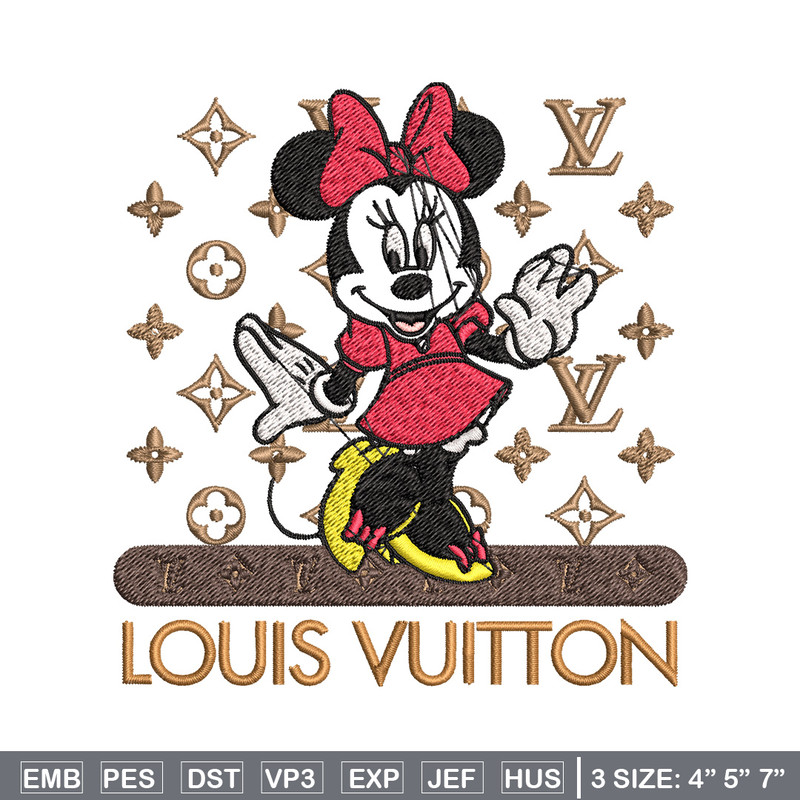 Minnie logo lv Embroidery Design, Lv Embroidery, Embroidery File, Brand Embroidery, Logo shirt, Digital download.jpg