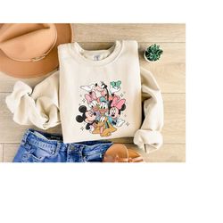 disney sweatshirt, mickey and friends sweatshirt, disney family sweater, minnie, donald, daisy, goofy,pluto, disney, dis