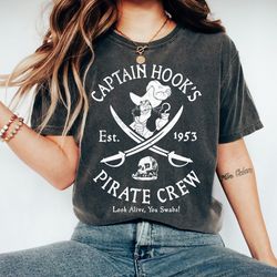 disney villains captain hook pirate crew est 1953 shirt, peter pan, tinker bell  unisex tshirt family birthday gift adul