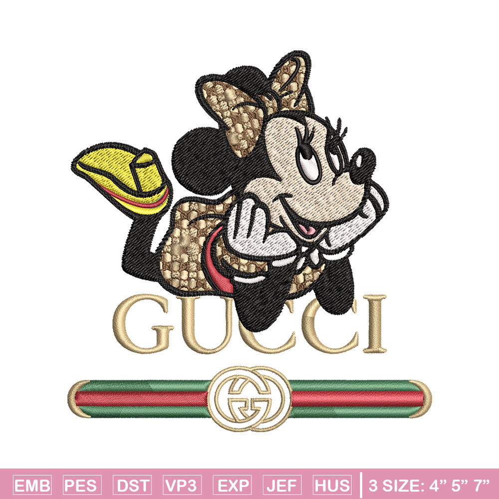 Minnie smile gucci Embroidery Design, Gucci Embroidery, Brand Embroidery, Logo shirt, Embroidery File, Digital download.jpg