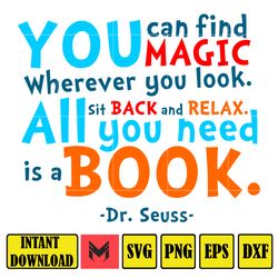 dr.seuss you can find magic ,oh,the places you'll go dr.seuss png , dr. seuss quotes cat in the hat svg clipart, cricut