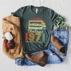 vintage 1971 limited edition cassette tape shirt png, 52st birthday, 52st birthday gift, 52st birthday gift for women,52