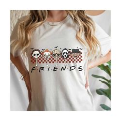 horror characters frıends, horror halloween sublimation, horror png, halloween png, scary movie png, jason, scream, michael myers, retro png