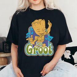 marvel guardians of the galaxy i am groot vintage music tshirt retro marvel comic shirt, marvel comic book shirt, wdw ma