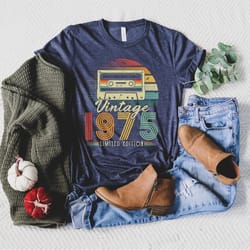 vintage 1975 retro 48th birthday shirt png 48th birthday gift for women,48th birthday gift for men,48th birthday best fr