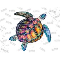 hand drawn tie dye turtle png sublimation design, turtle png, sea animal png, turtle clipart png,turtle background png digital downloads