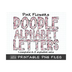 vintage flower alphabet png, flower alphabet sublimation, floral alphabet letters bundle, flower alphabet clipart doodles, png sublimation