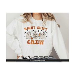 halloween nurse png, night shift nurse, halloween png, nurse png, funny nurse shirt, team night shift, night shift boo crew, halloween shirt