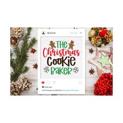 the christmas cookie baker svg, baking team svg, christmas holiday svg files for silhouette, cricut, eps, dxf, png