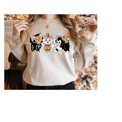 halloween cat pumpkin sweatshirt, pumpkin halloween, pumpkin and cat, halloween cat design, sweatshirt, harror, funny,