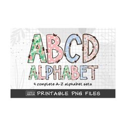 vintage flowers hand drawn letters png, floral alphabet png, alphabet sublimation, hand drawn letters png, alphabet clipart doodle
