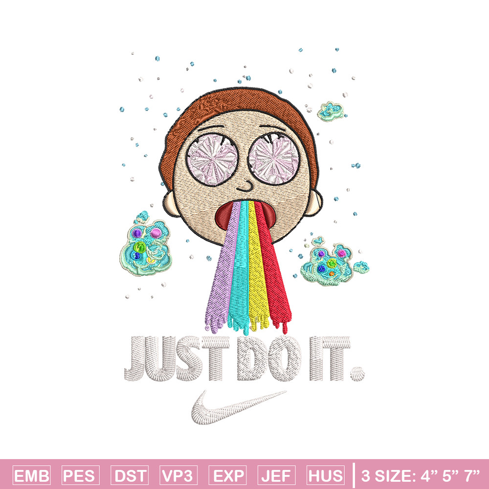 Morty Smith Just Rick It Embroidery design, Cartoon Embroidery, Logo Nike design, Embroidery file, Instant download..jpg