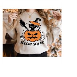 spooky squad sweatshirt, spooky sweatshirt, spooky season sweatshirt, halloween sweatshirt, funny, sweatshirt, pumpkin