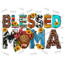western blessed cow mama png sublimation design, blessed mama png, cow mama png, blessed mom png, cow mom png, western cow png download
