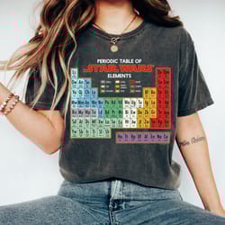 star wars periodic table of elements graphic tshirt, star wars tee, disneyland family vacation trip gifts, disney family