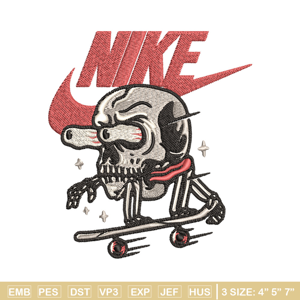 Skull funny Nike Embroidery design, Skull funny Embroidery, Nike design, Embroidery file, logo shirt, Instant download..jpg