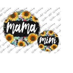 sunflower mama and mini bundle png, mama mini png, mama mini sublimation, mama mini couple, mama mini leopard design, sublimation bundle png