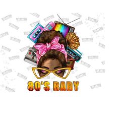 80's baby messy bun png sublimation design,1980's png,vintage messy bun png,80's baby messy bun png,messy bun clipart,1980s,digital download