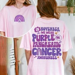 pancreatic cancer support shirts, diabetes awareness tee, purple ribbon t-shirt, in november wear purple