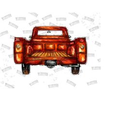 truck sublimation png, old orange back end of truck, orange truck png, hand drawing truck sublimation, sublimation design, digital download
