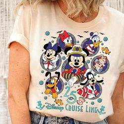 disney cruise line 25th anniversary shirt, silver anniversary at sea, mickey and friends family cruise tee, wonder wish