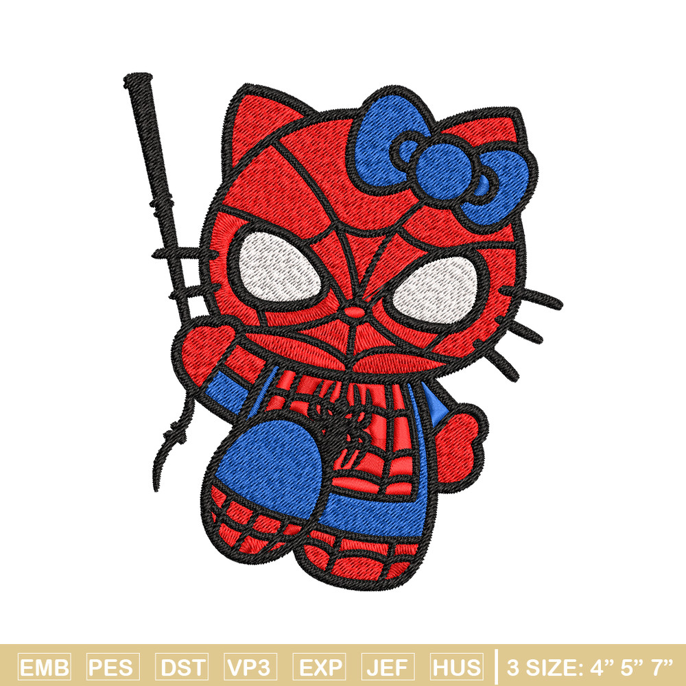 Spiderman Hellokitty Embroidery design, Hellokitty Embroidery, cartoon design, Embroidery File, Digital download..jpg