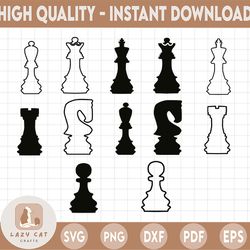 Chess Pieces SVG Chess SVG Chess Clip Art Vector Chess Clipart Chess Cricut Chess Cut File Chess Silhouette Chess Player