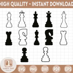 chess pieces svg chess svg chess clip art vector chess clipart chess cricut chess cut file chess silhouette chess player