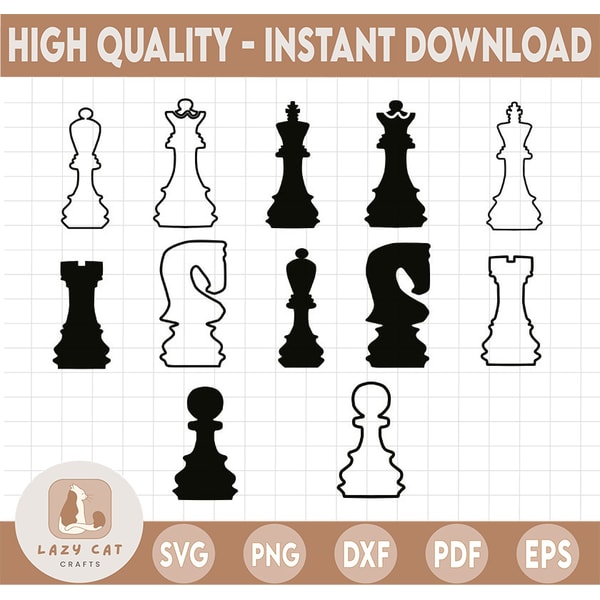 Chess Pieces SVG Chess SVG Chess Clip Art Vector Chess Clipa | Inspire ...