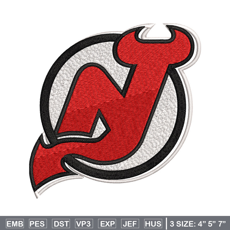 New Jersey Devils logo Embroidery, NHL Embroidery, Sport embroidery, Logo Embroidery, NHL Embroidery design.jpg