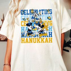 Vintage Mickey and Friends Disney Hanukkah Shirt, Celebrating Hanukkah 2023 Shirt, Disney Family Jewish Holiday Happy