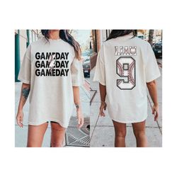 personalized baseball mama shirt, gameday sports mama shirt, mom baseball shirt, custom name & number baseball shirt, mother day shirt