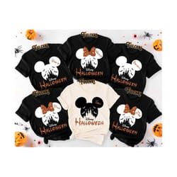 personalized mickey minnie halloween shirt, family halloween party shirts, disney castle halloween shirt, disneyland & disneyworld halloween
