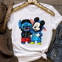 disney stitch and mickey mouse costume best friends shirt,disneyland trip unisex tshirt family matching birthday gift ad