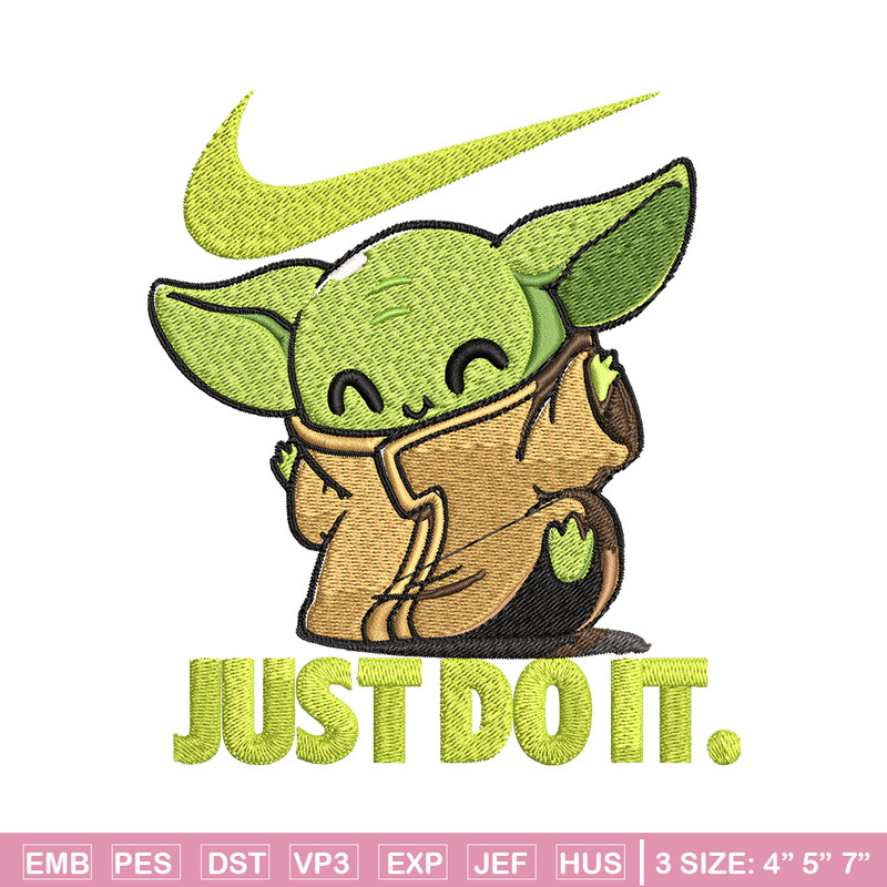 Nike Baby Yoda Embroidery design, Nike Baby Yoda cartoon Embroidery, Nike design, Embroidery file, Instant download..jpg
