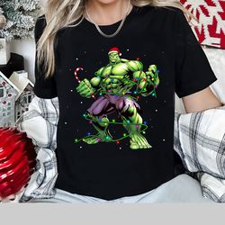 marvel avengers hulk christmas lights costume tshirt, marvel disneyland family trip vacation 2023 gift,disneyland matchi