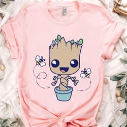 marvel guardians of the galaxy baby groot and bees shirt, i am groot, mcu fans, unisex tshirt family birthday gift adult
