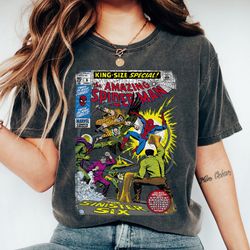 marvel the amazing spiderman vintage comic spiderman sinister six comic ,marvel avenger, marvel comic book shirt, wdw ma