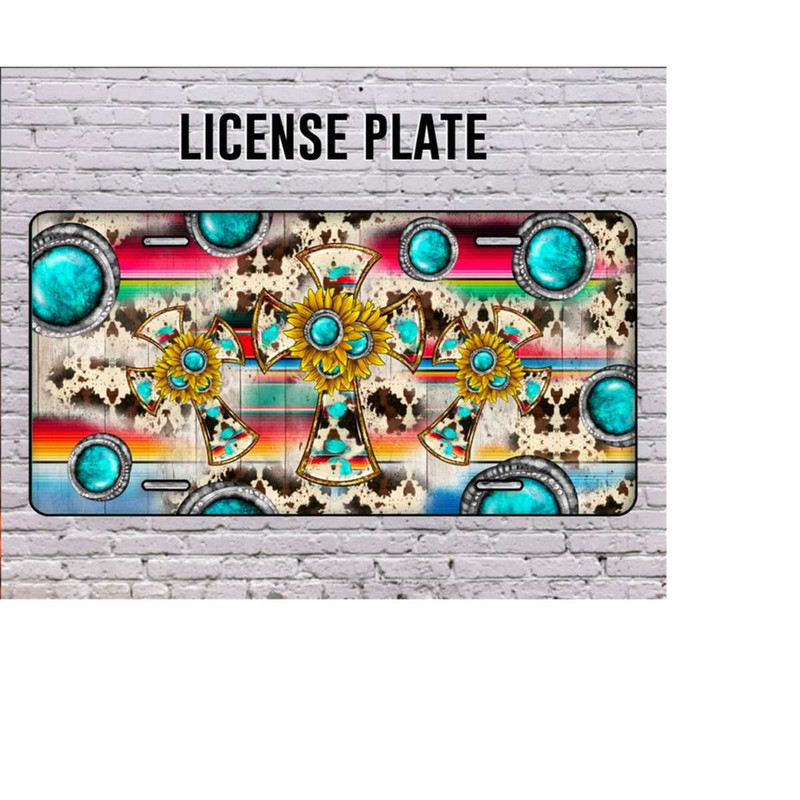 311020231244-cross-gemstone-sunflowers-license-platewestern-cross-license-image-1.jpg