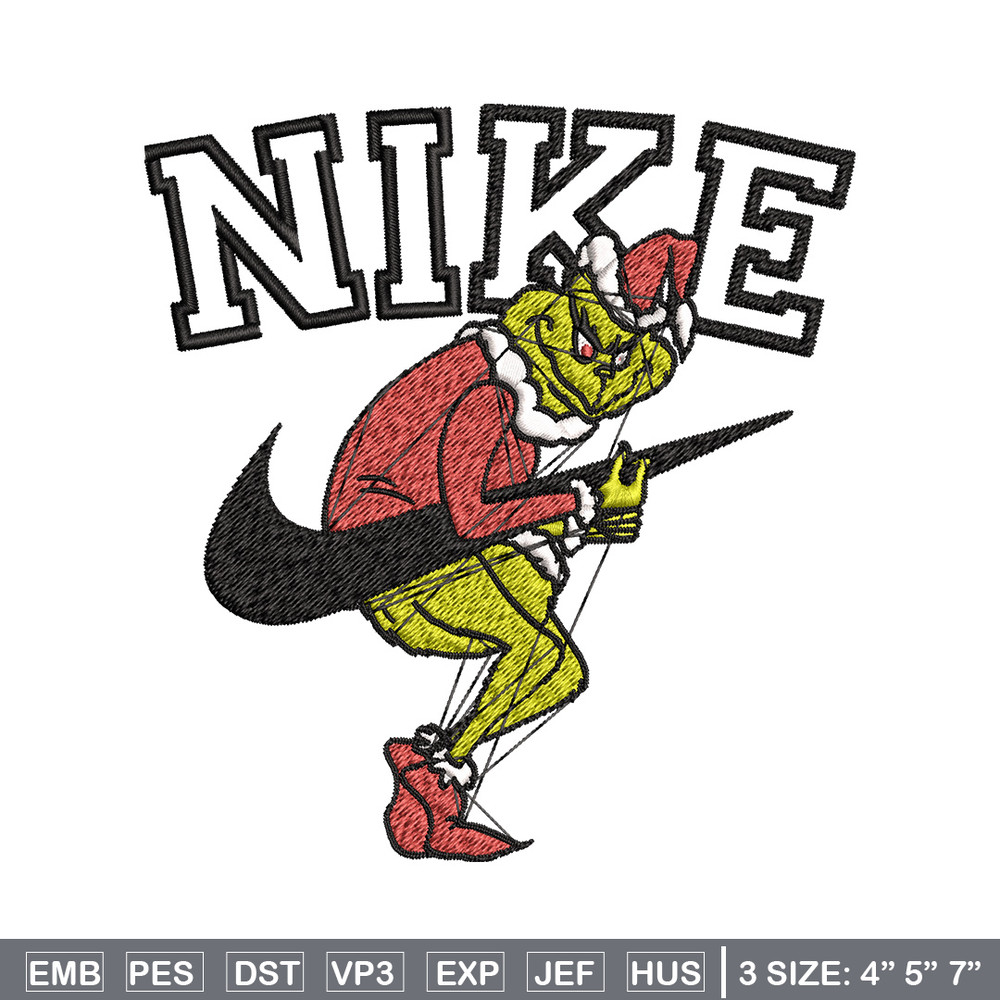 Nike grinch Embroidery Design, Chrismas Embroidery, Nike Embroidery, Embroidery File, Logo shirt, Digital download.jpg
