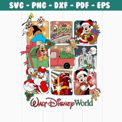 vintage walt disney world christmas mickey and friend png