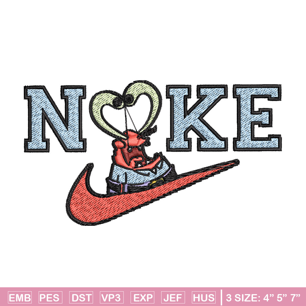 Nike krab Embroidery Design, Spongebob Embroidery, Nike Embroidery, Embroidery File, Logo shirt,Digital download.jpg